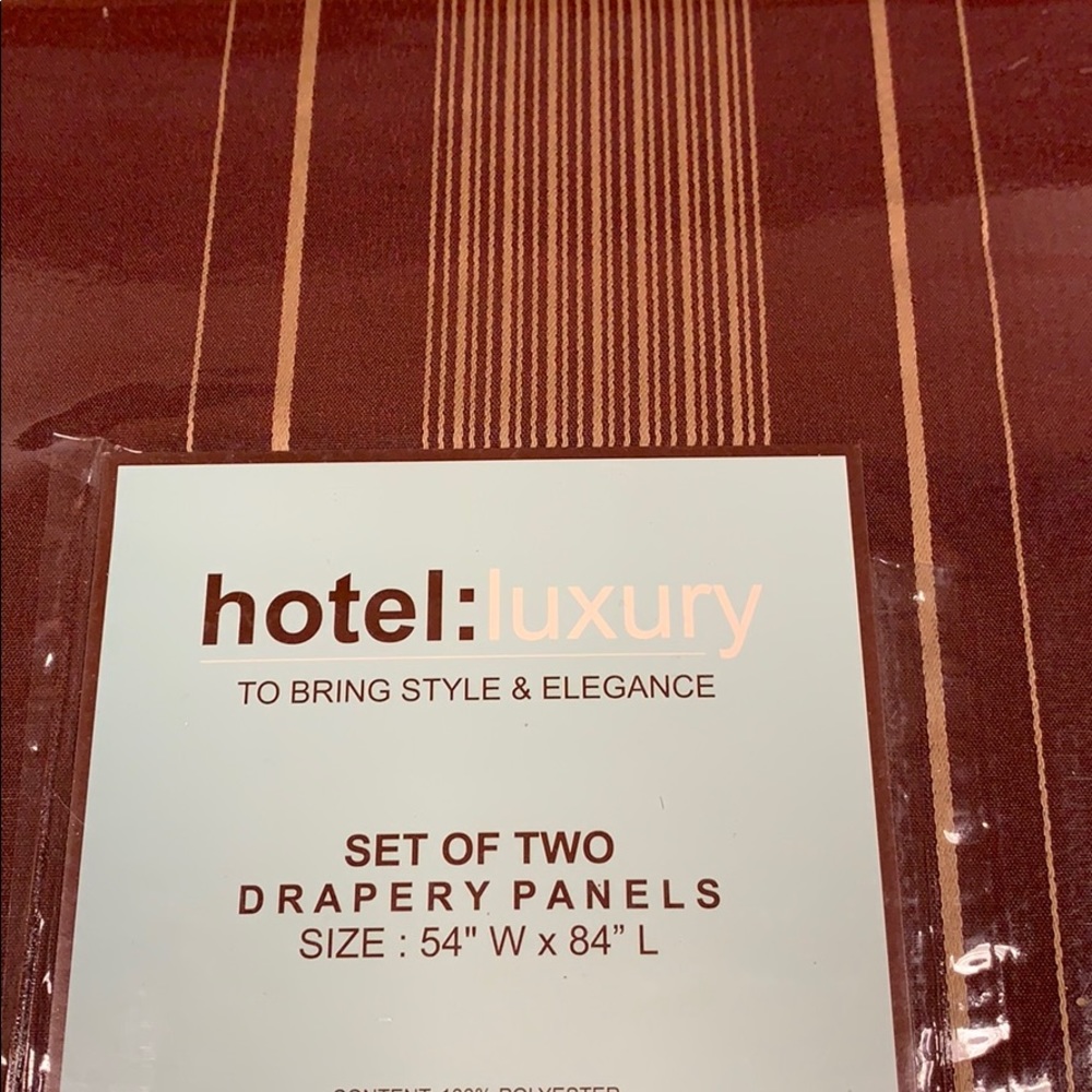 HOTEL:LUXURY striped drapery panels (2) 54x84 NWT - Picture 2 of 7